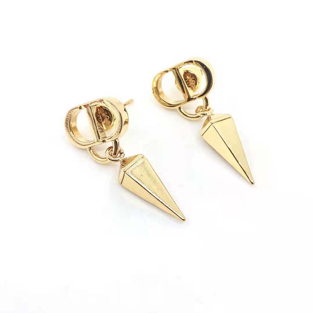 Dior Women Petit CD Earrings Gold-Finish Metal