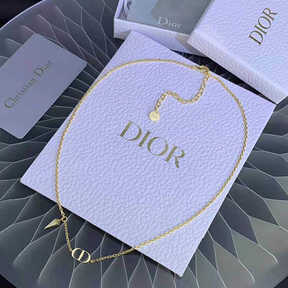 Dior Women Petit CD Necklace Gold-Finish Metal