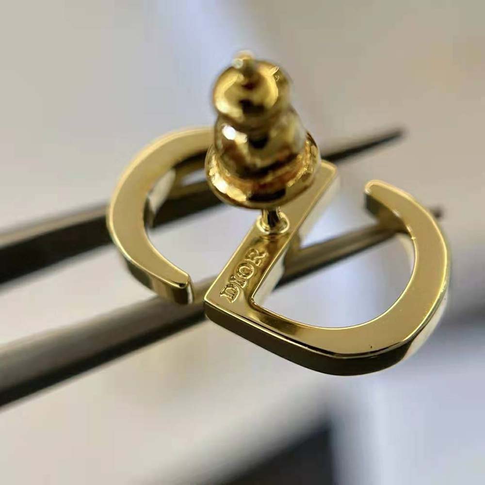 Dior Women Petit CD Studs Earrings Gold-Finish Metal