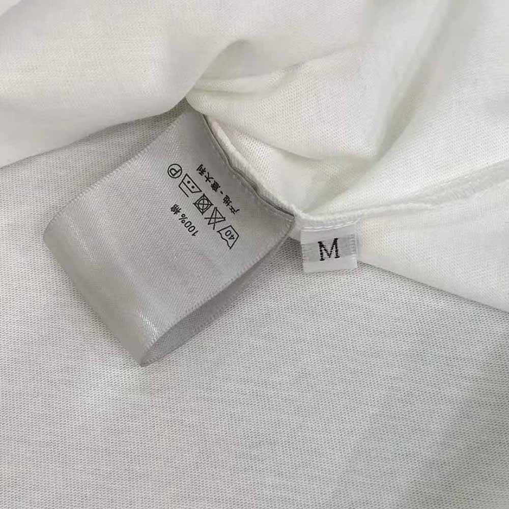 Dior Women Vibe T-shirt Ecru and Fluorescent Blue Cotton Jersey and Linen