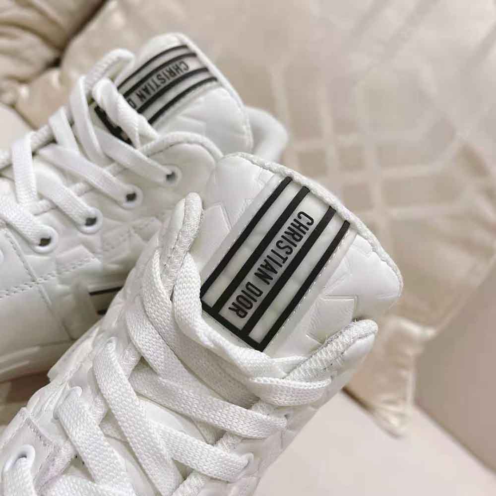 Dior Unisex Walk N Dior Star Sneaker White Dior Etoile Embossed Lambskin and Calfskin