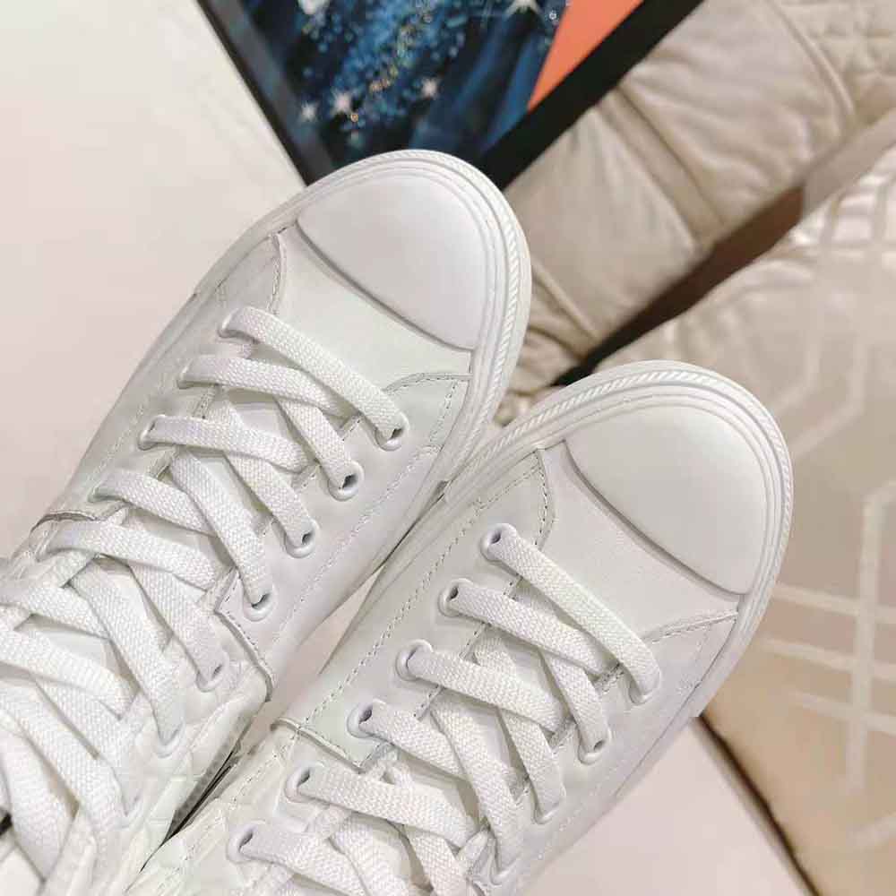 Dior Unisex Walk N Dior Star Sneaker White Dior Etoile Embossed Lambskin and Calfskin