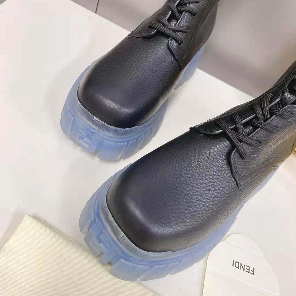 Fendi Women Force Black Leather Ankle Boots