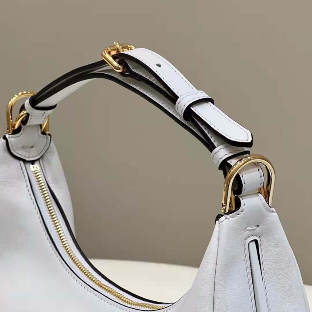 Fendi Women Fendigraphy Small White Leather Bag