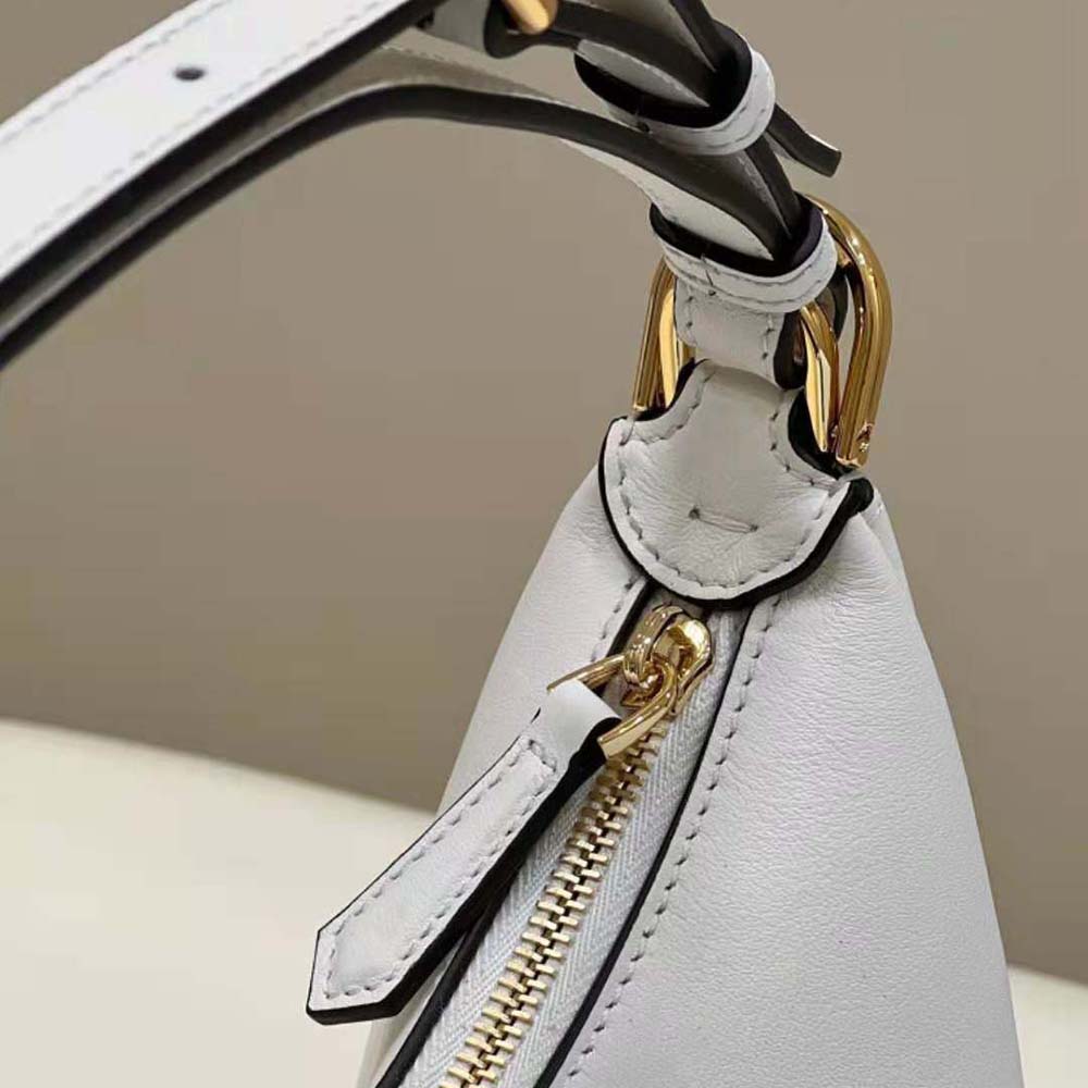 Fendi Women Fendigraphy Small White Leather Bag