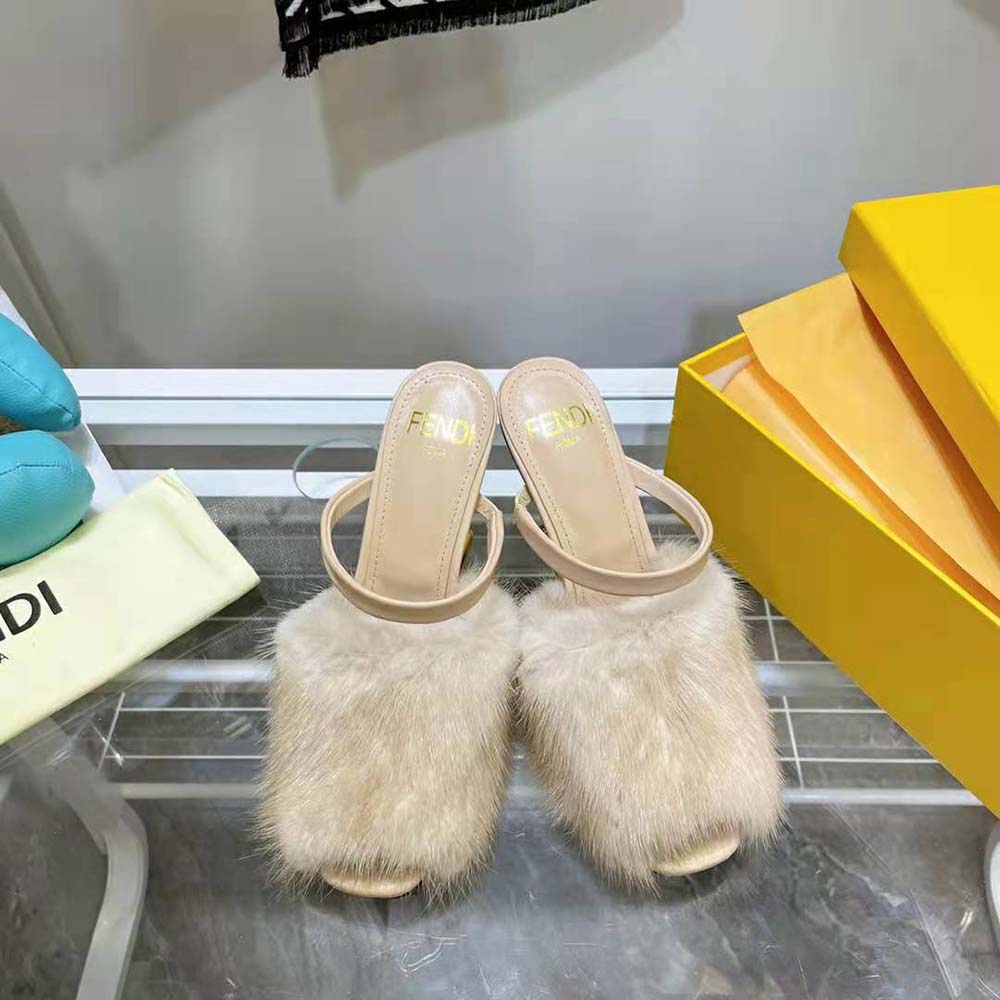 Fendi Women First Pink Mink High-Heeled Sandals