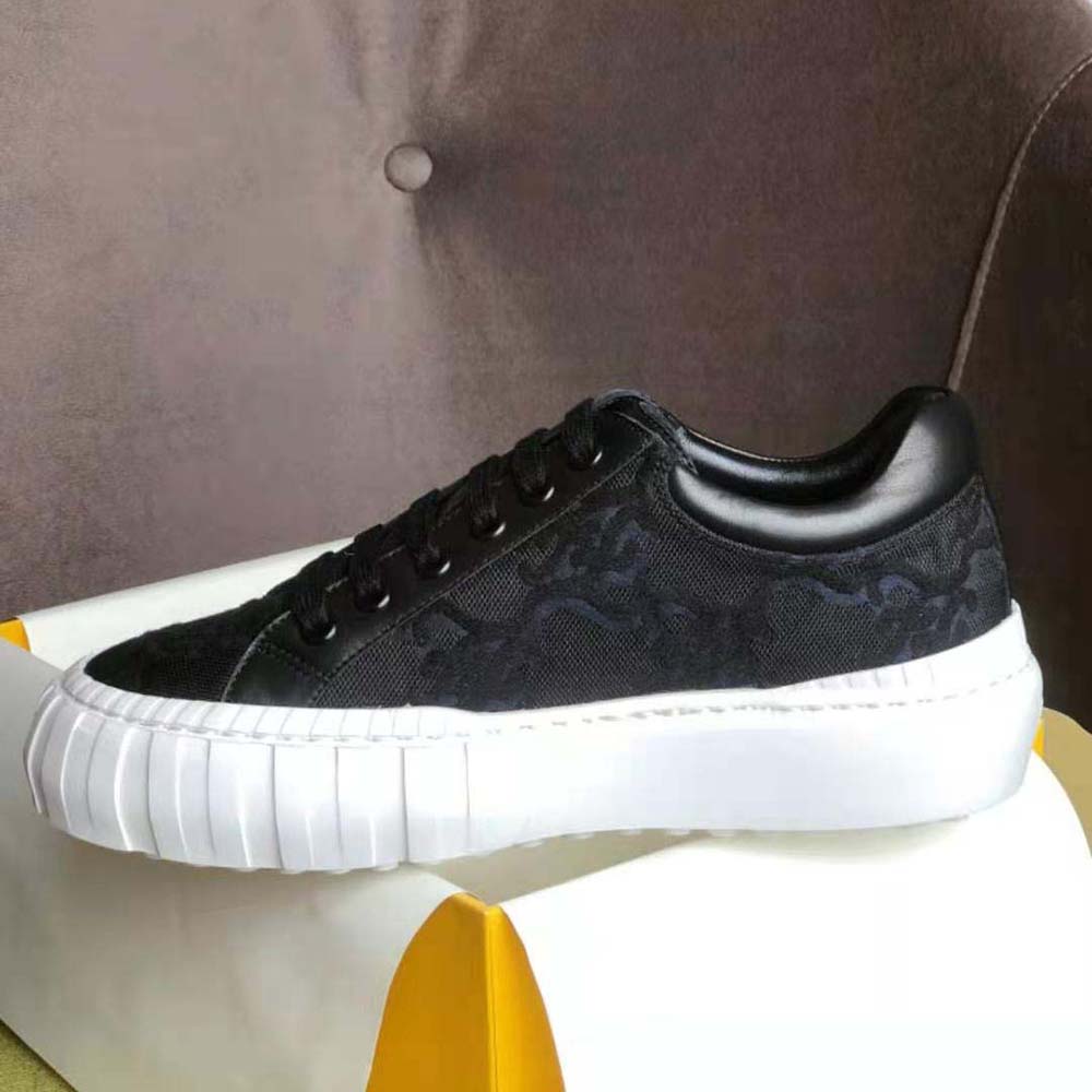 Fendi Women Force Black Fabric Low-Top Sneakers