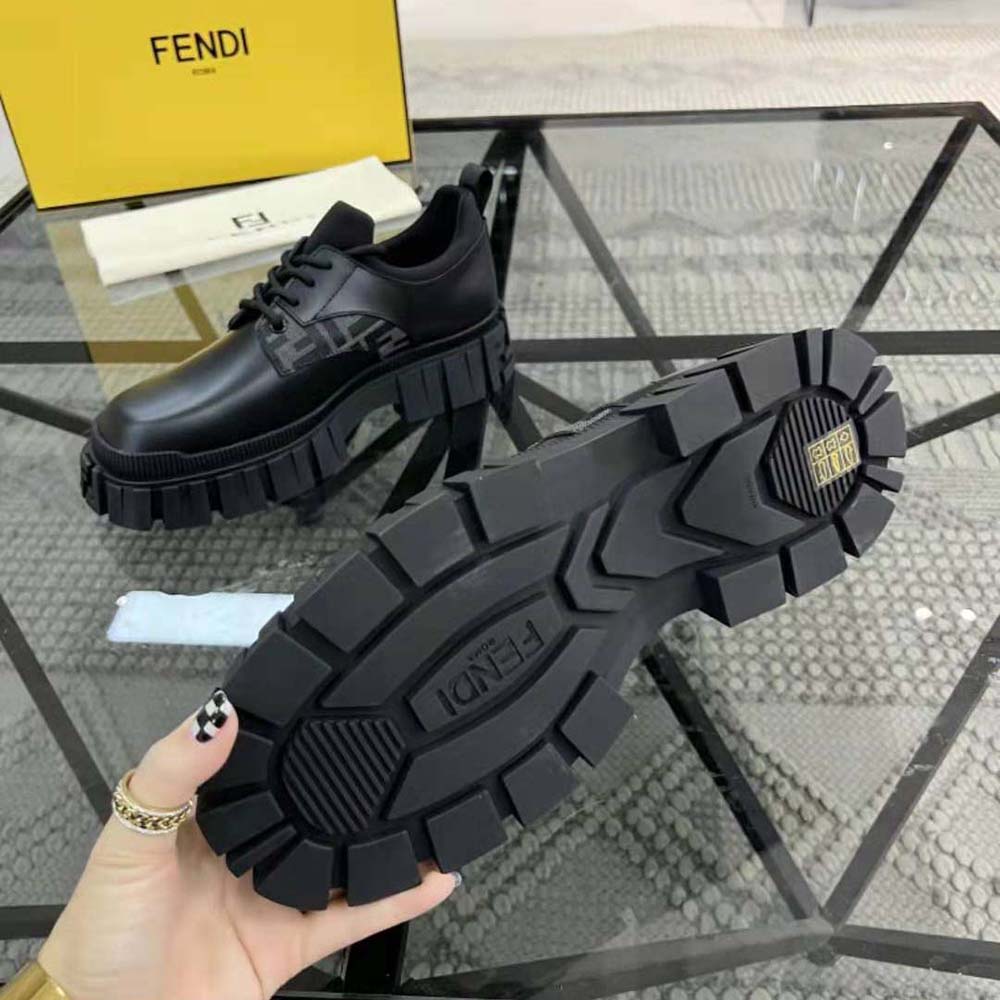 Fendi Women Force Black Leather Lace-ups