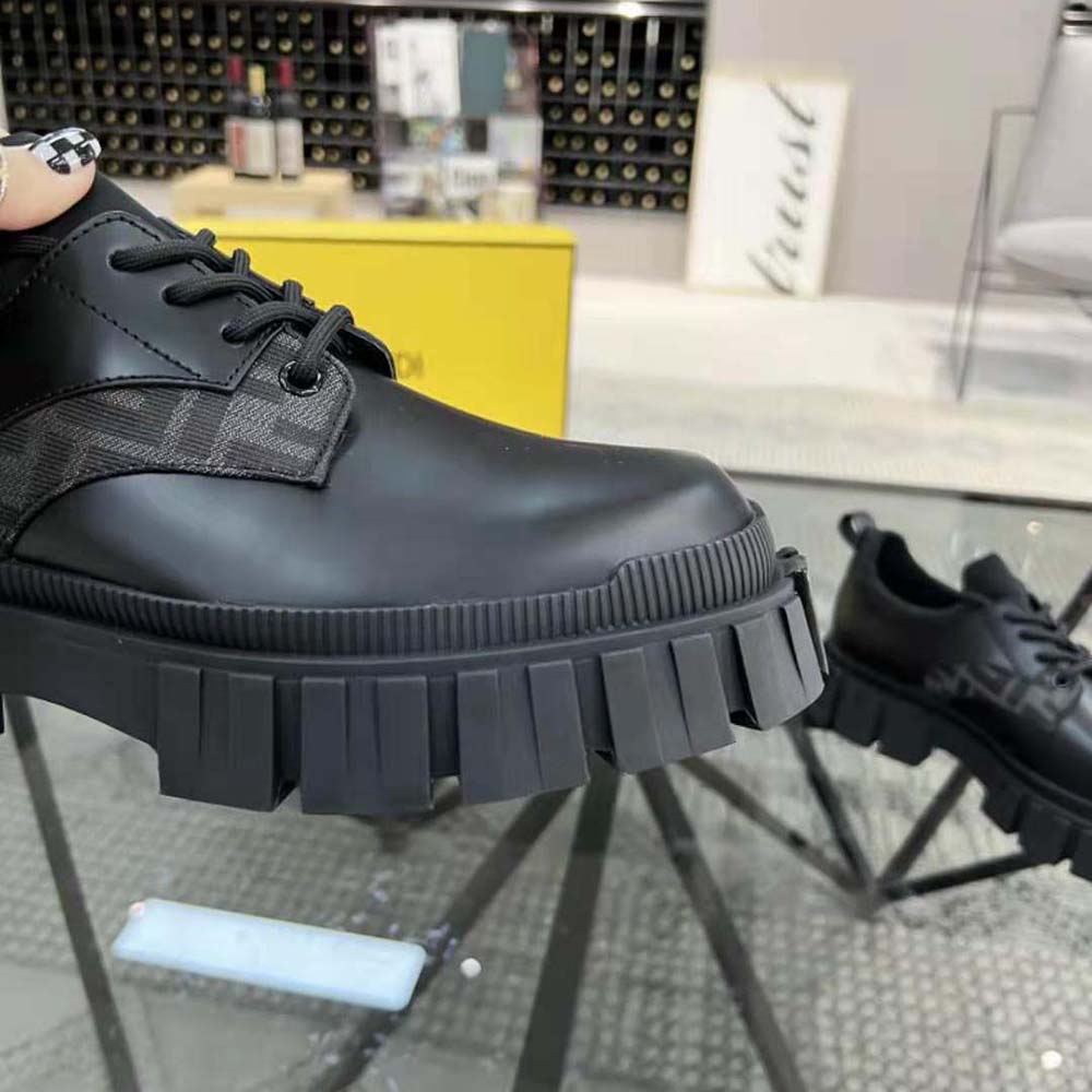 Fendi Women Force Black Leather Lace-ups