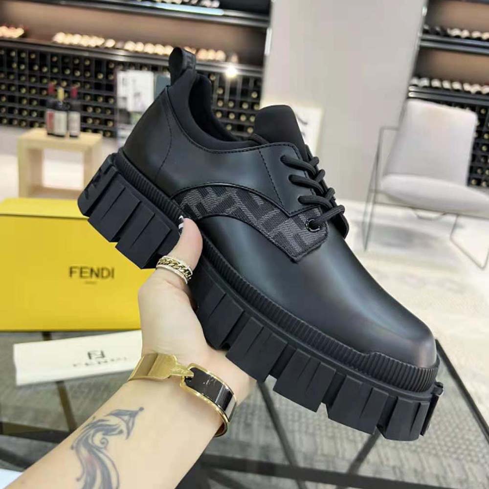 Fendi Women Force Black Leather Lace-ups
