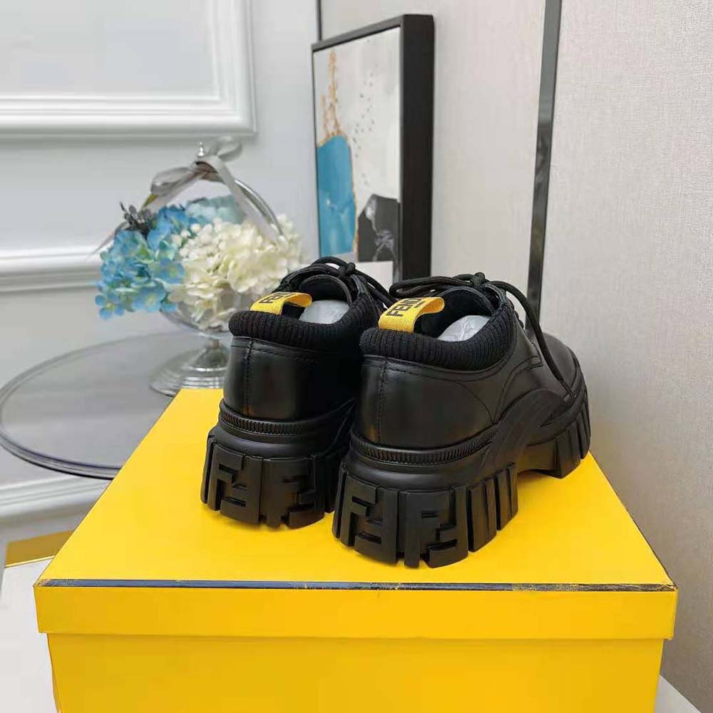 Fendi Women Force Black Leather Lace-ups