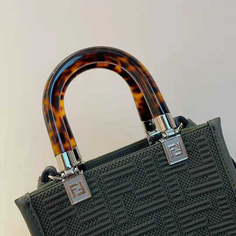 Fendi Women Mini Sunshine Shopper Green FF Fabric Mini-Bag