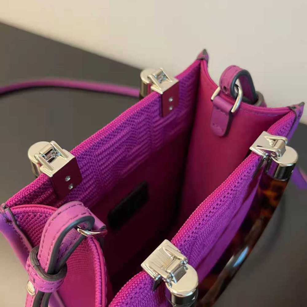 Fendi Women Mini Sunshine Shopper Purple FF Fabric Mini-Bag