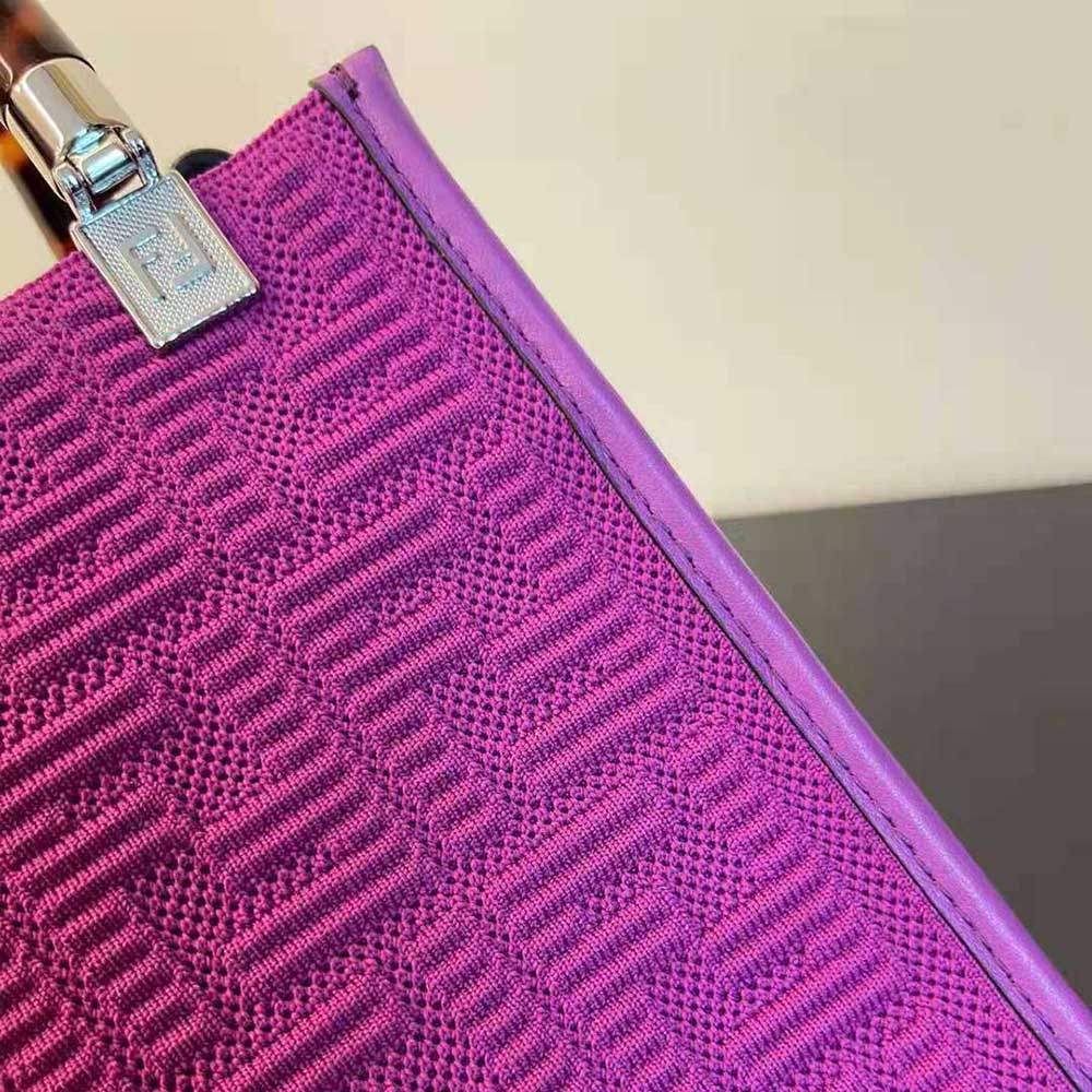 Fendi Women Mini Sunshine Shopper Purple FF Fabric Mini-Bag