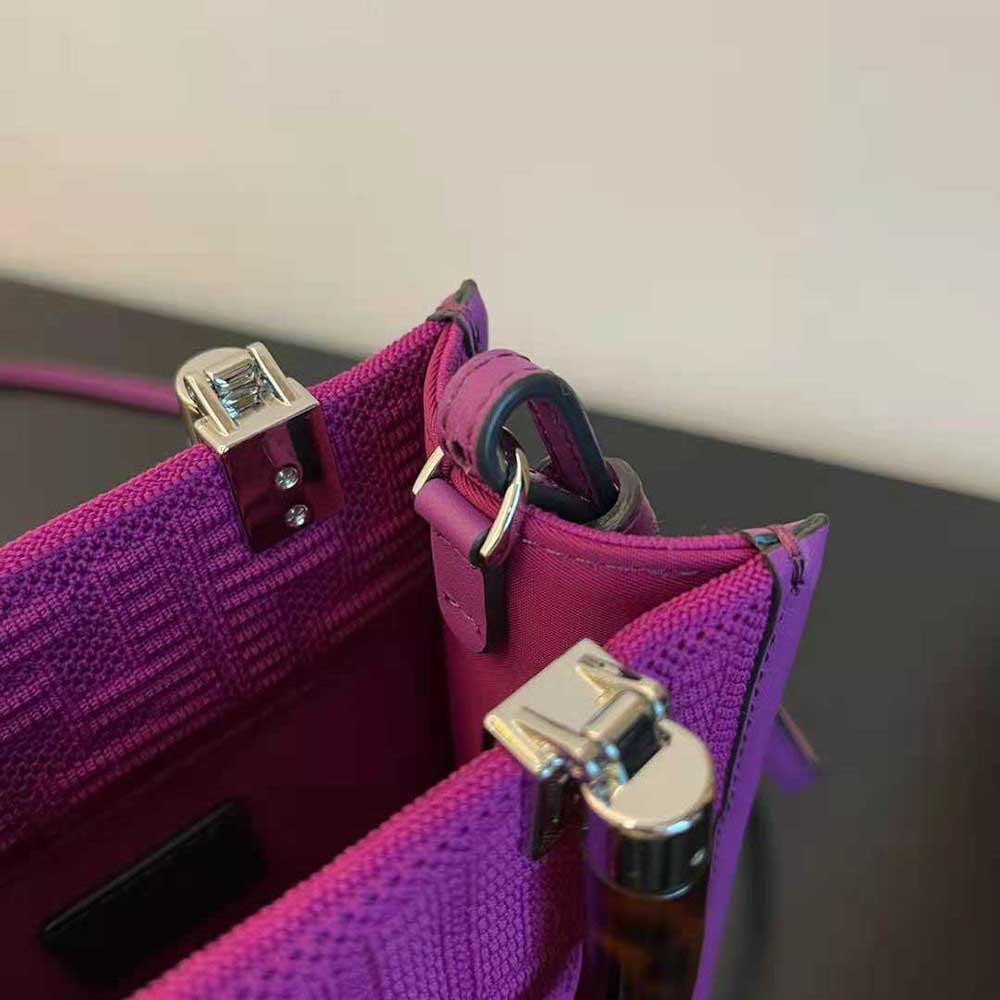 Fendi Women Mini Sunshine Shopper Purple FF Fabric Mini-Bag