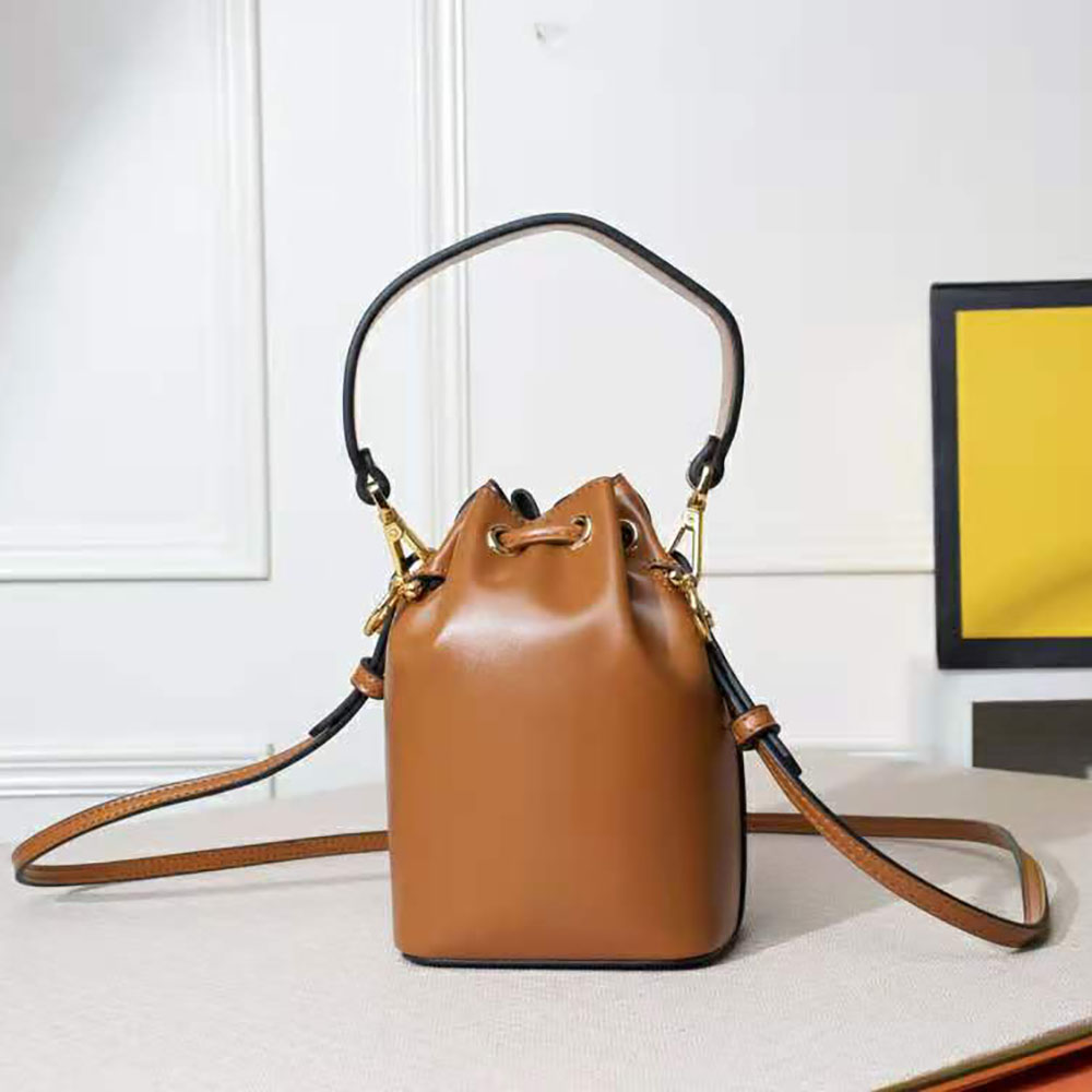Fendi Women Mon Tresor Leather Mini Bag-Brown