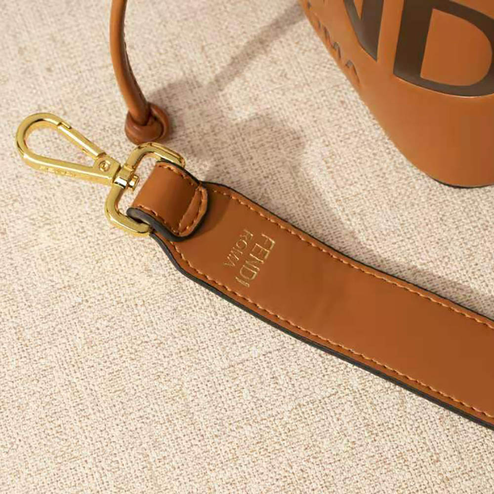 Fendi Women Mon Tresor Leather Mini Bag-Brown