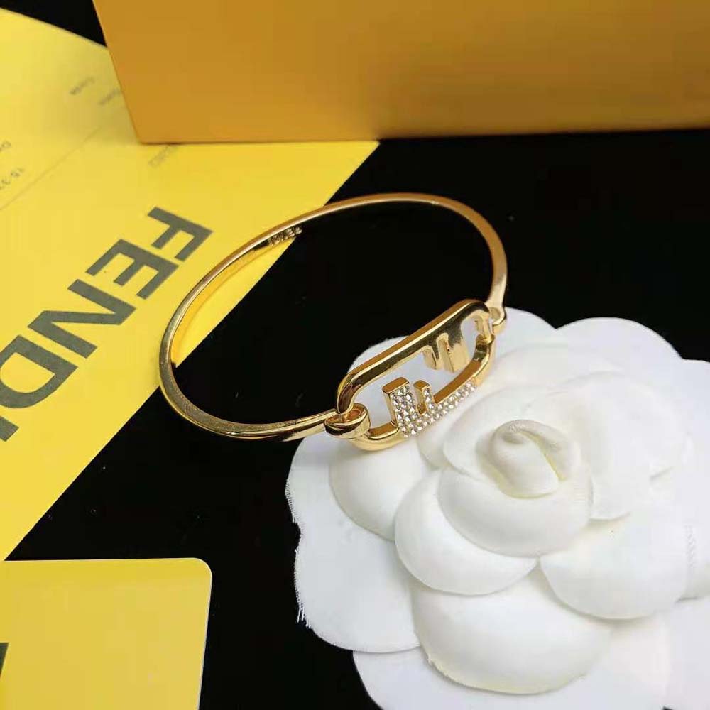 Fendi Women O Lock Bracelet Gold-Colored Bracelet