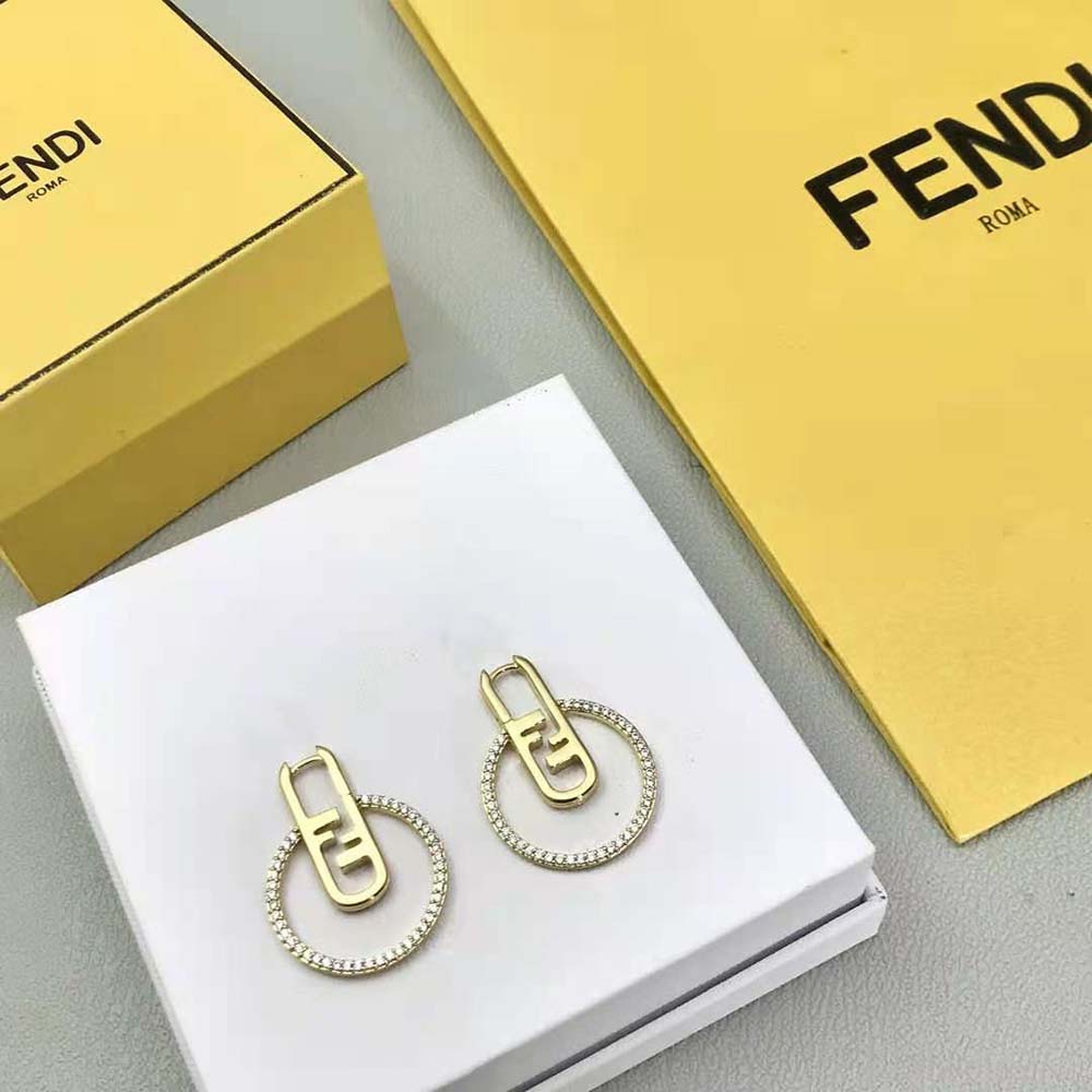 Fendi Women O Lock Earrings Gold-Colored