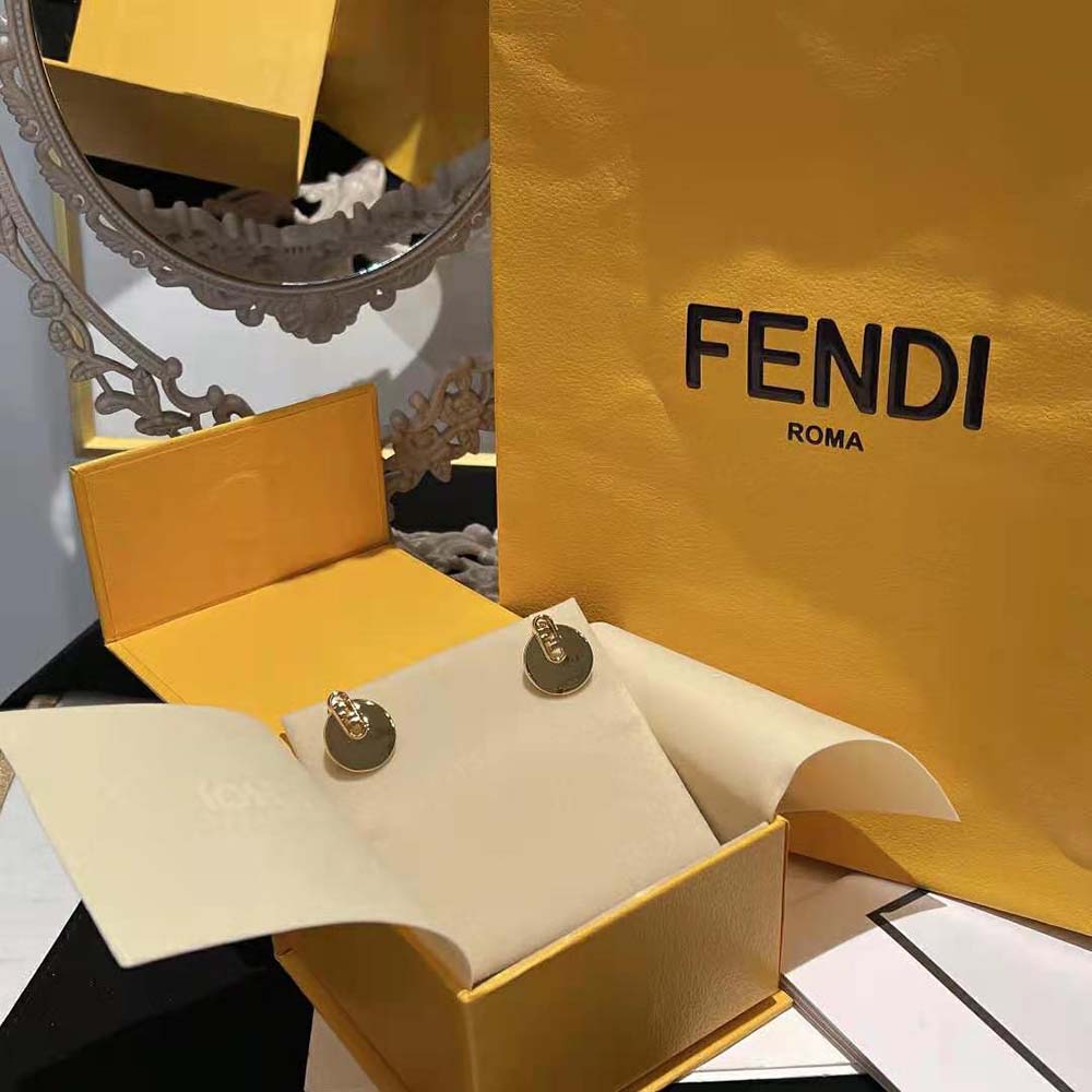 Fendi Women O Lock Earrings Gold-Colored