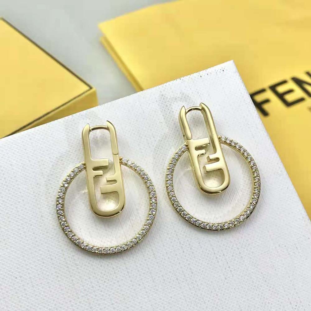 Fendi Women O Lock Earrings Gold-Colored