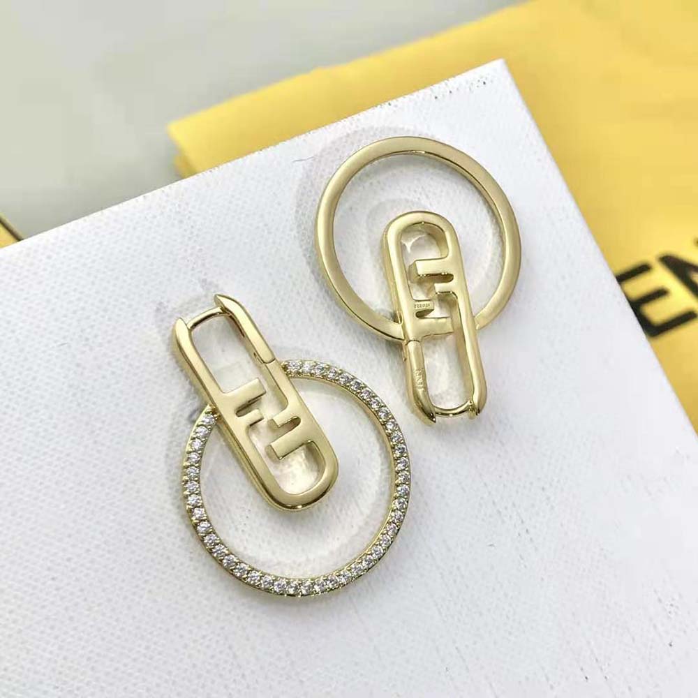 Fendi Women O Lock Earrings Gold-Colored