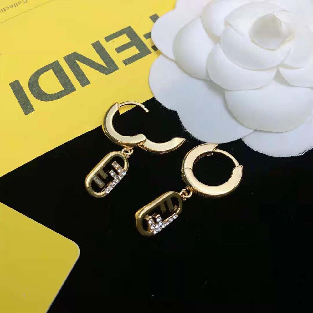 Fendi Women O Lock Earrings Gold-Colored Earrings