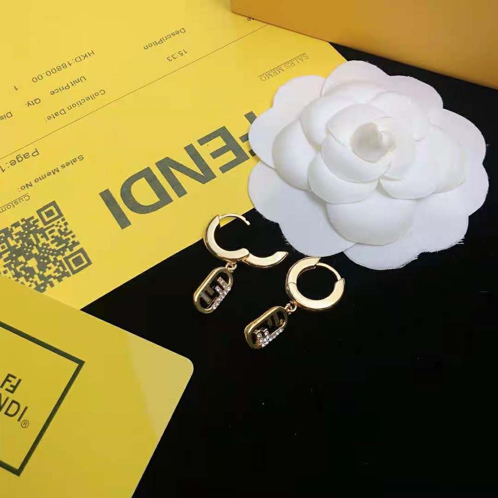 Fendi Women O Lock Earrings Gold-Colored Earrings