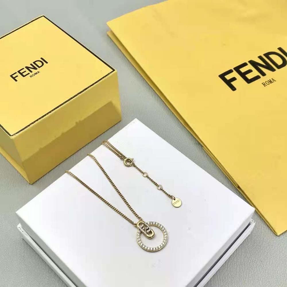 Fendi Women O Lock Necklace Gold-Colored