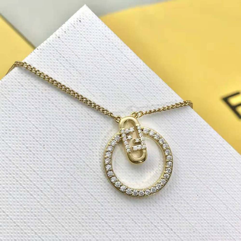 Fendi Women O Lock Necklace Gold-Colored