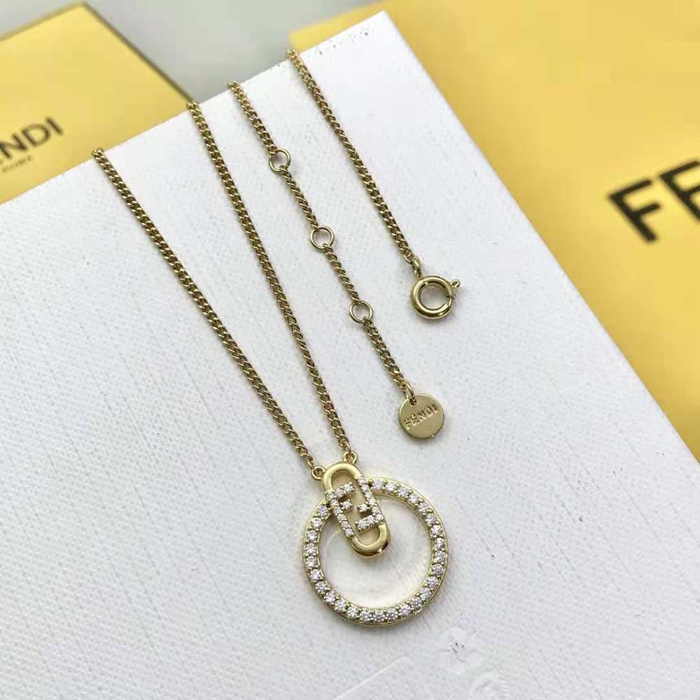 Fendi Women O Lock Necklace Gold-Colored