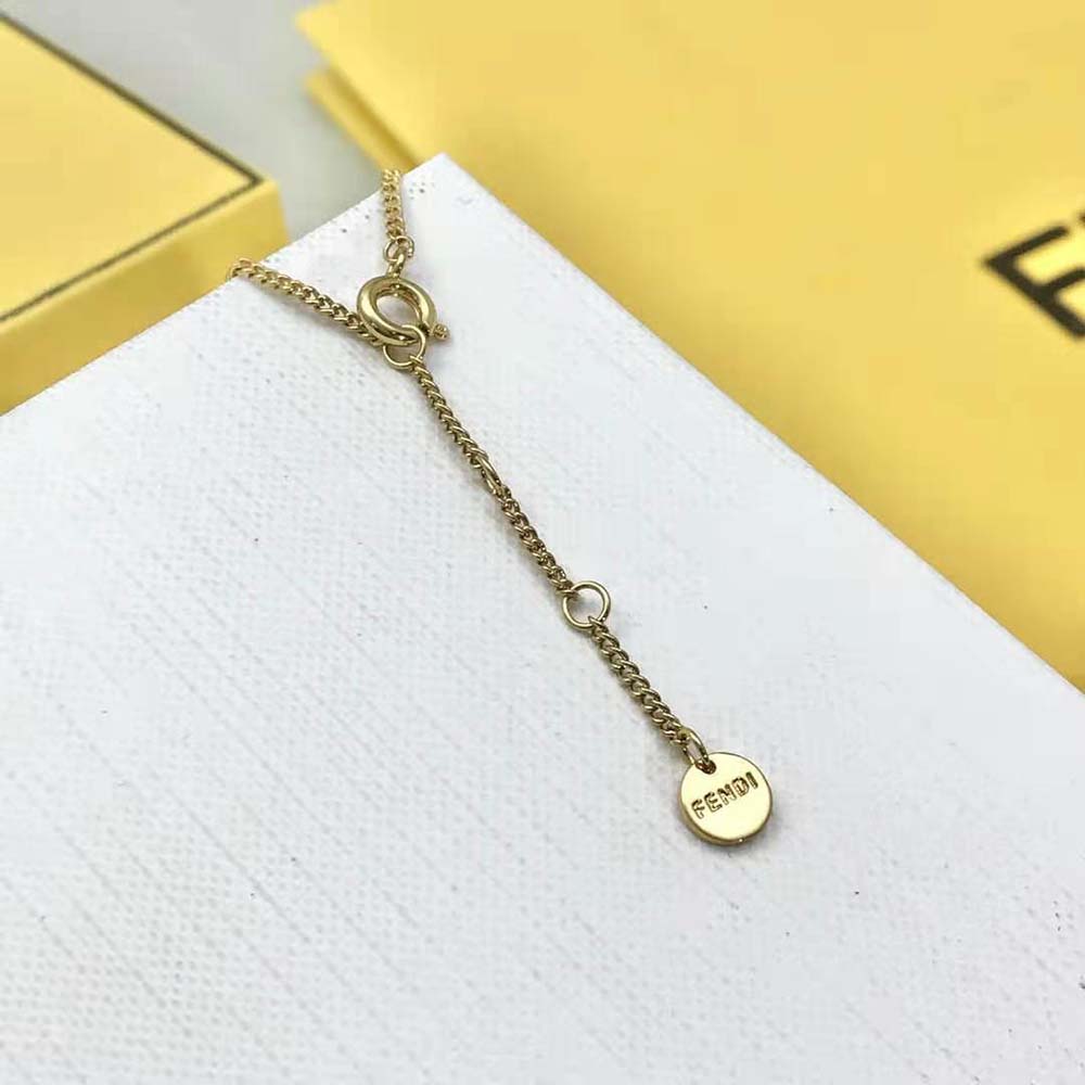 Fendi Women O Lock Necklace Gold-Colored