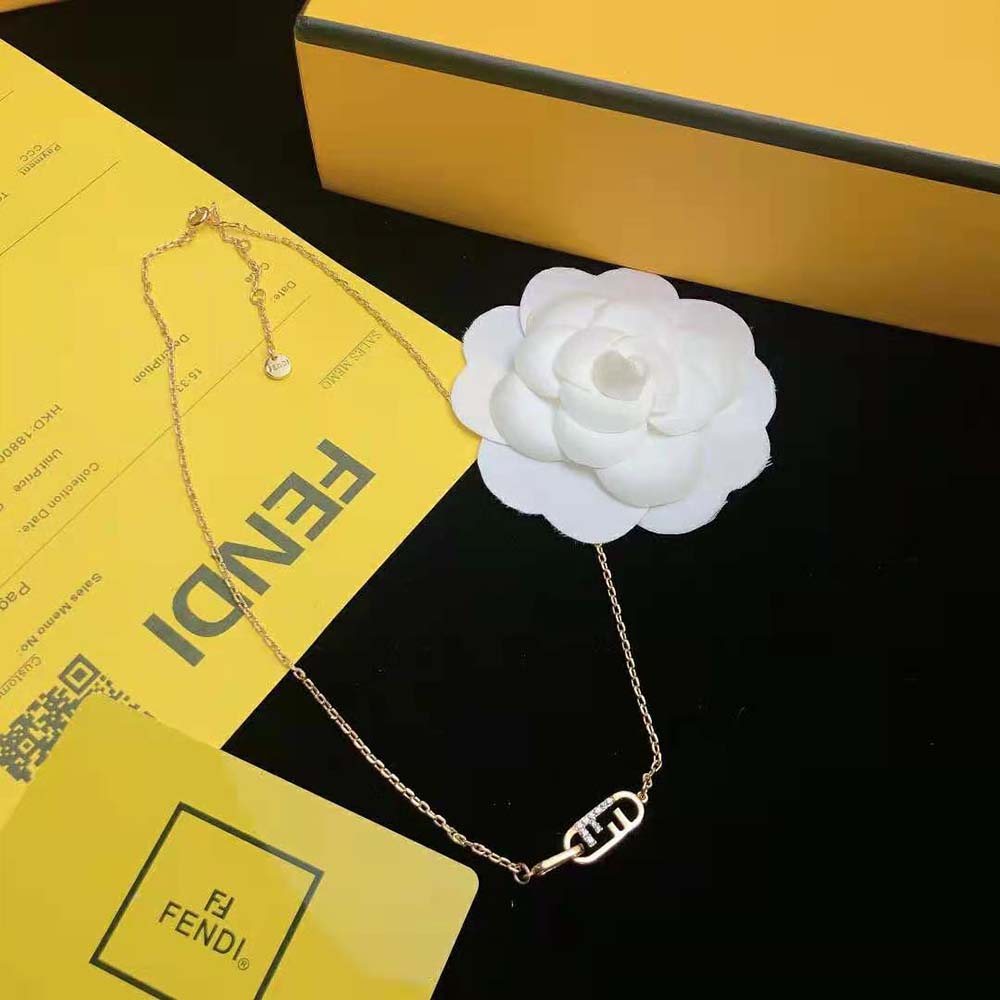 Fendi Women O Lock Necklace Gold-Colored Necklace