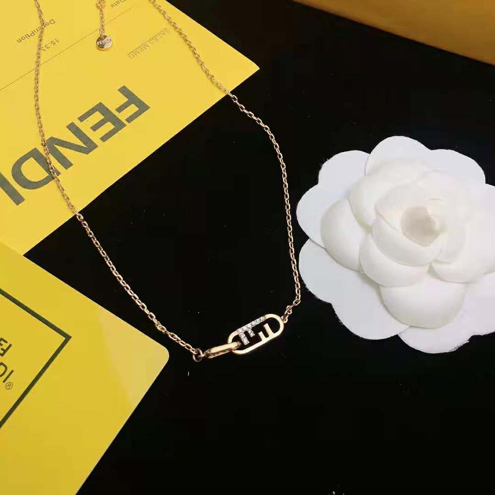 Fendi Women O Lock Necklace Gold-Colored Necklace