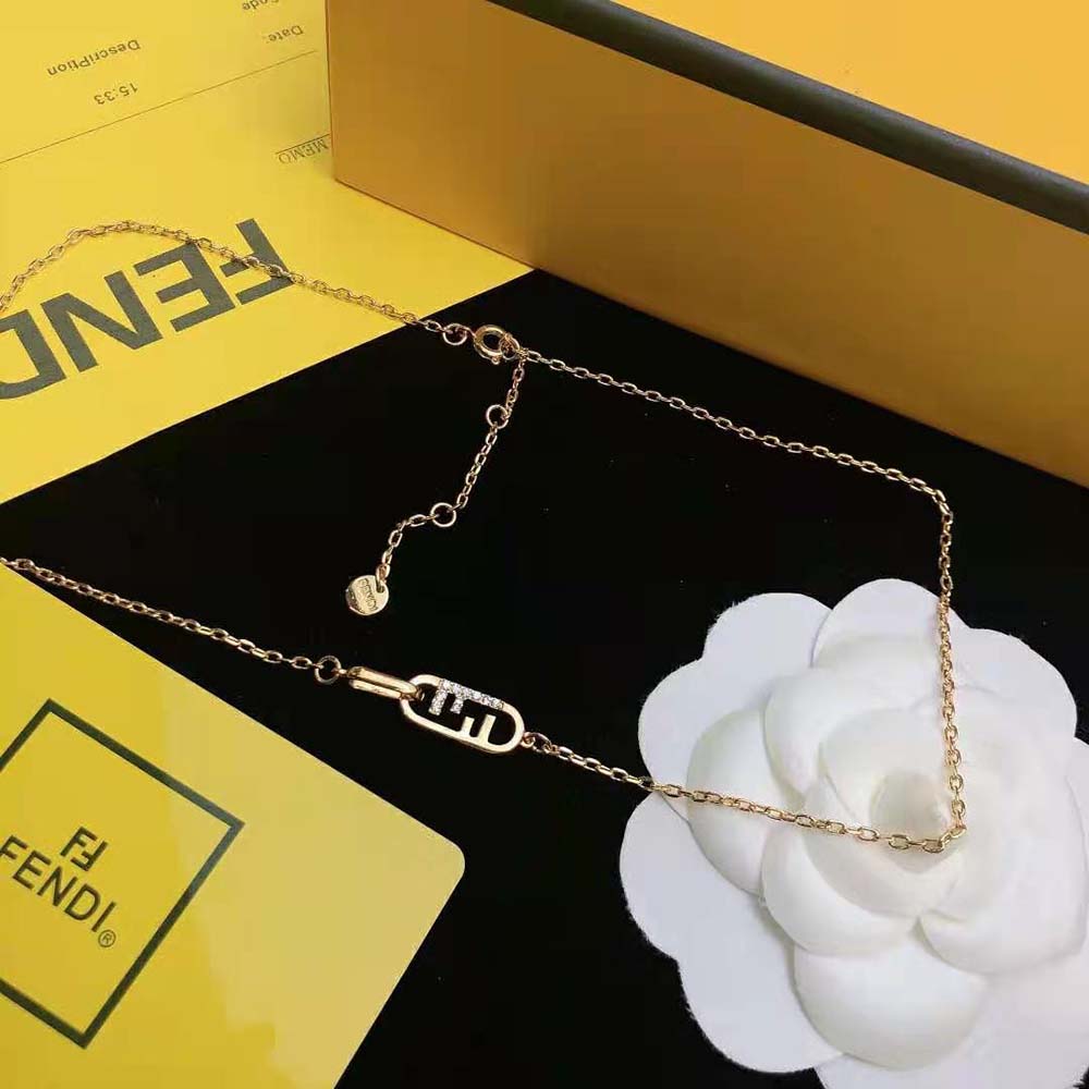 Fendi Women O Lock Necklace Gold-Colored Necklace