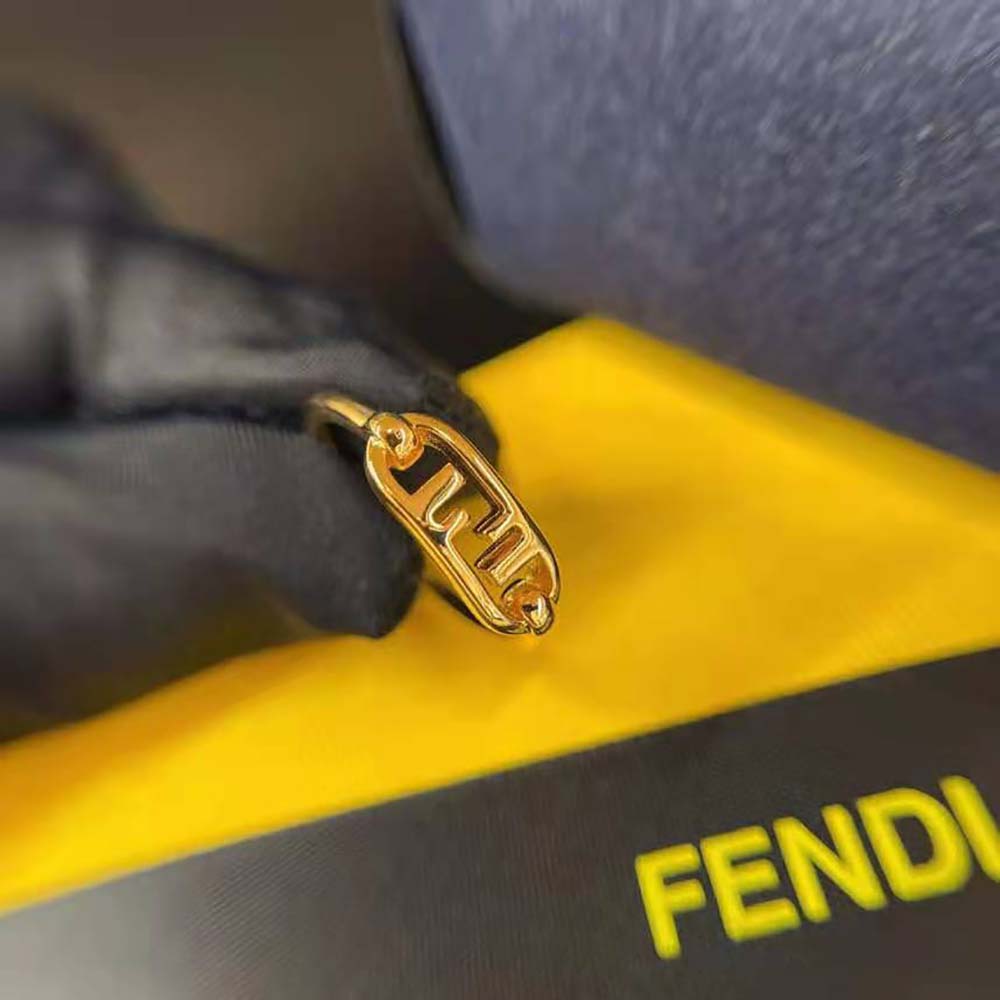 Fendi Women Thin Ring with Fendi O’Lock Motif