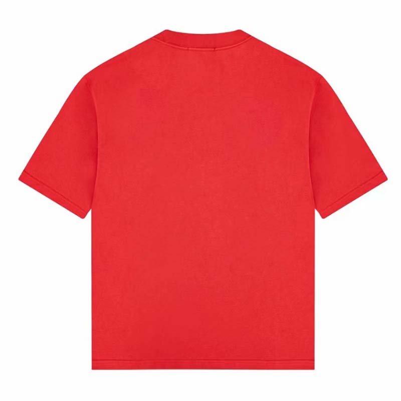 Gucci GG Women Cotton Jersey T-Shirt Red Gucci Mirror Print Crewneck Oversize Fit