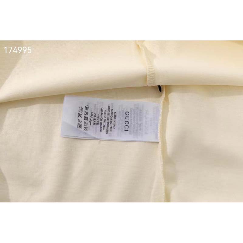 Gucci GG Women Gucci Boutique Print Oversize T-Shirt White Cotton Jersey Crewneck
