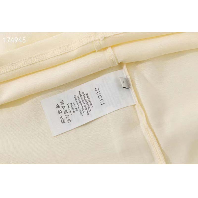Gucci GG Women Original Gucci Print Oversize T-Shirt White Cotton Jersey Crewneck