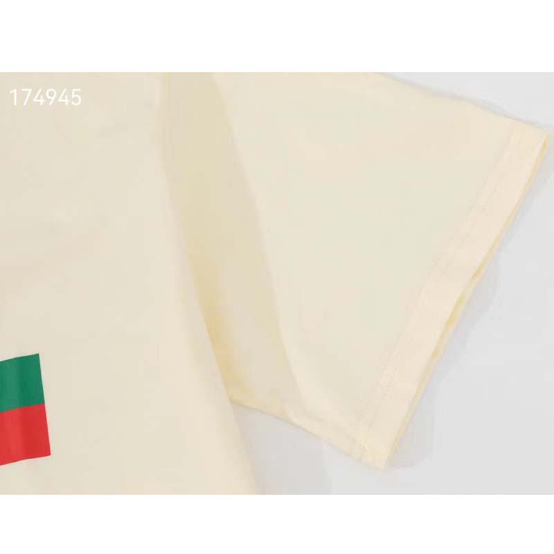 Gucci GG Women Original Gucci Print Oversize T-Shirt White Cotton Jersey Crewneck