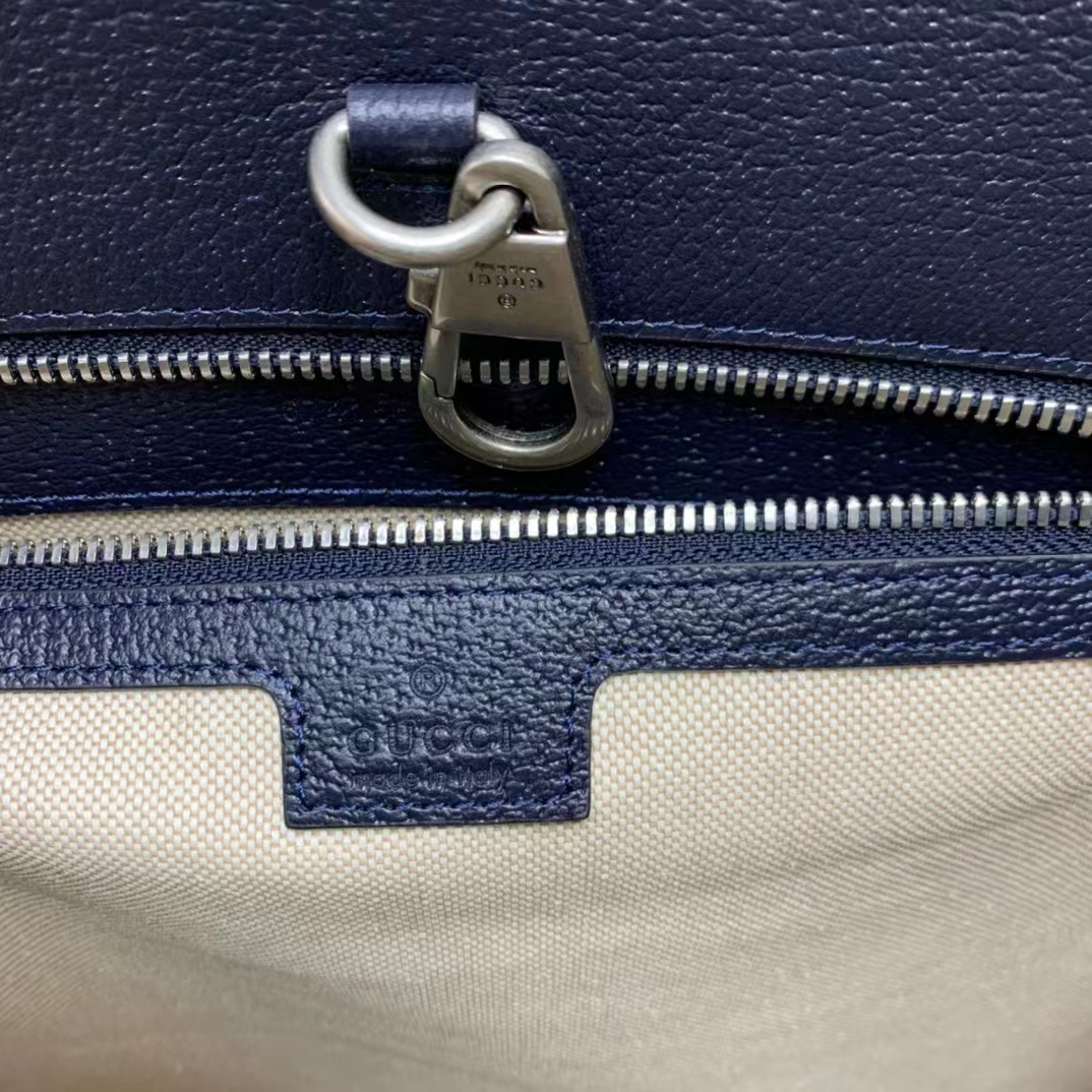 Gucci GG Unisex Medium Tote Bag Interlocking G Beige Blue Supreme Canvas