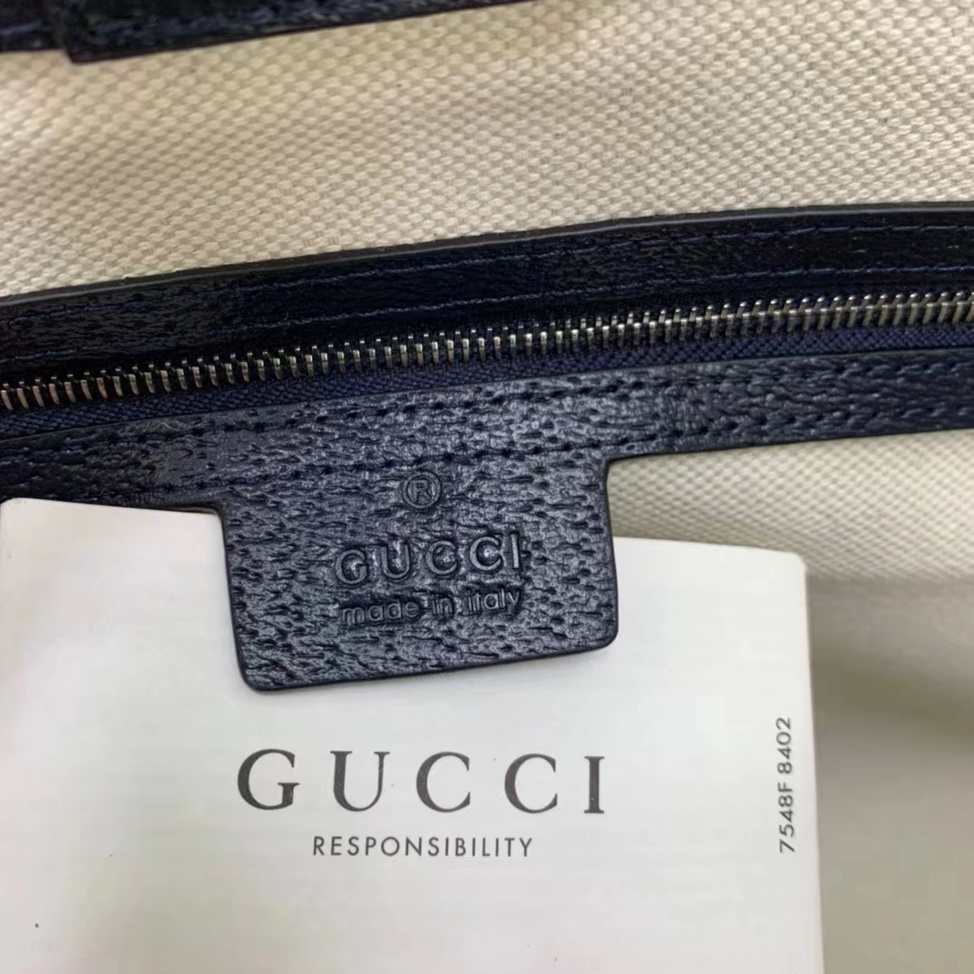 Gucci GG Unisex Ophidia Medium GG Tote Bag Beige Blue Supreme Canvas