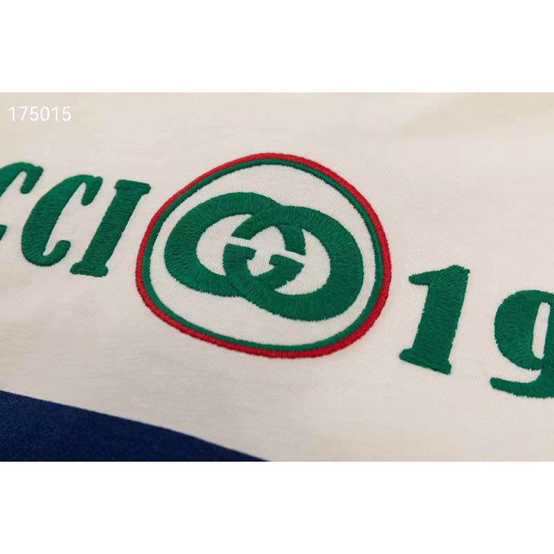 Gucci GG Men Cotton T-Shirt White Cotton Jersey Crewneck Oversize