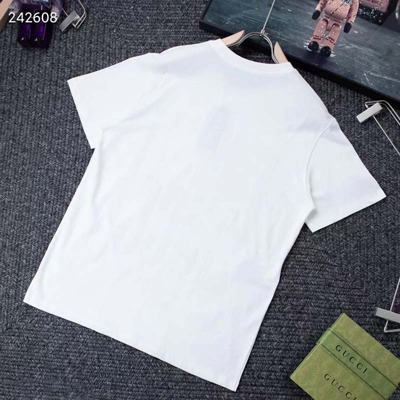 Gucci GG Men Crystal 1921 Cotton T-Shirt Crewneck Oversize Fit