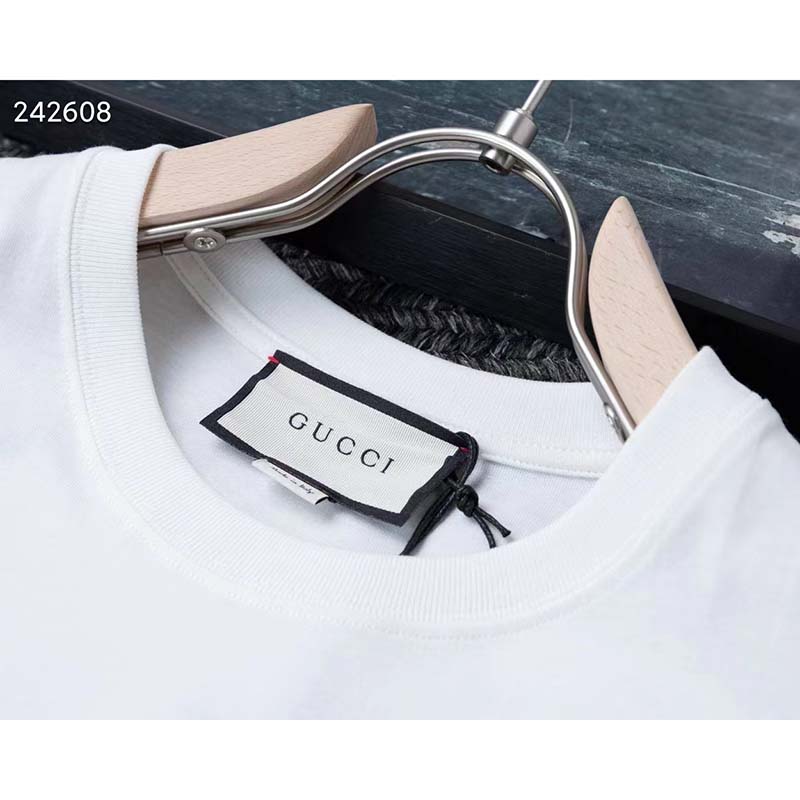 Gucci GG Men Crystal 1921 Cotton T-Shirt Crewneck Oversize Fit