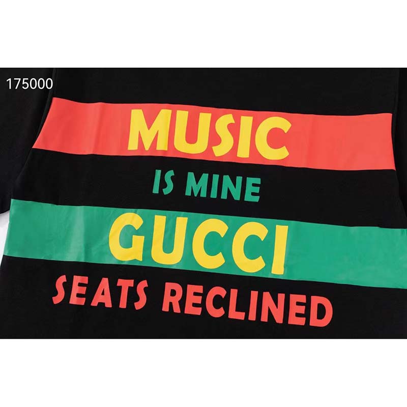 Gucci GG Women Gucci 100 Cotton T-Shirt Black Cotton Jersey Crewneck Oversize Fit