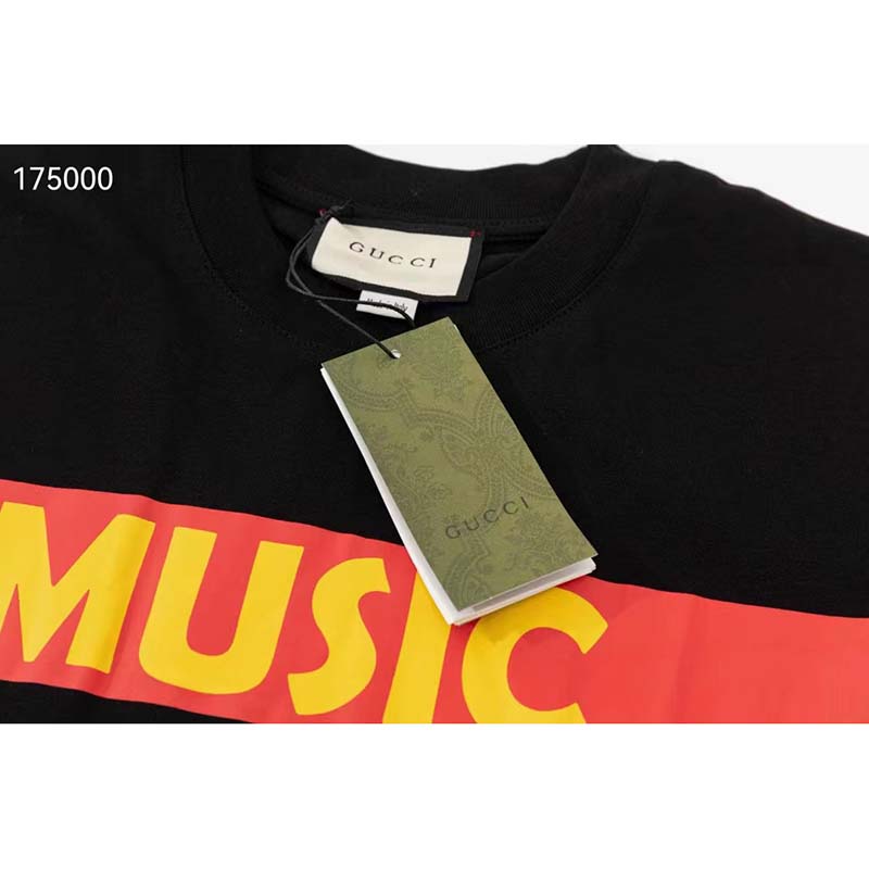 Gucci GG Women Gucci 100 Cotton T-Shirt Black Cotton Jersey Crewneck Oversize Fit