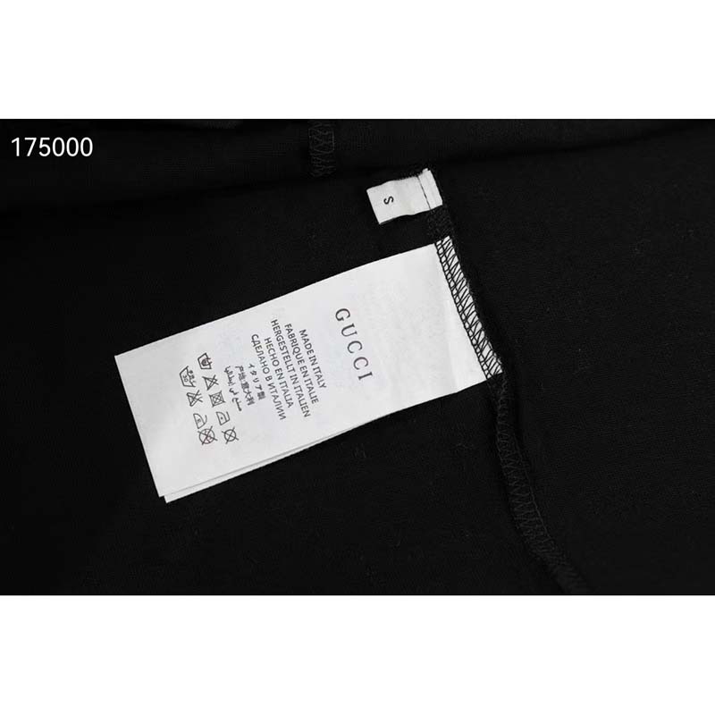 Gucci GG Women Gucci 100 Cotton T-Shirt Black Cotton Jersey Crewneck Oversize Fit