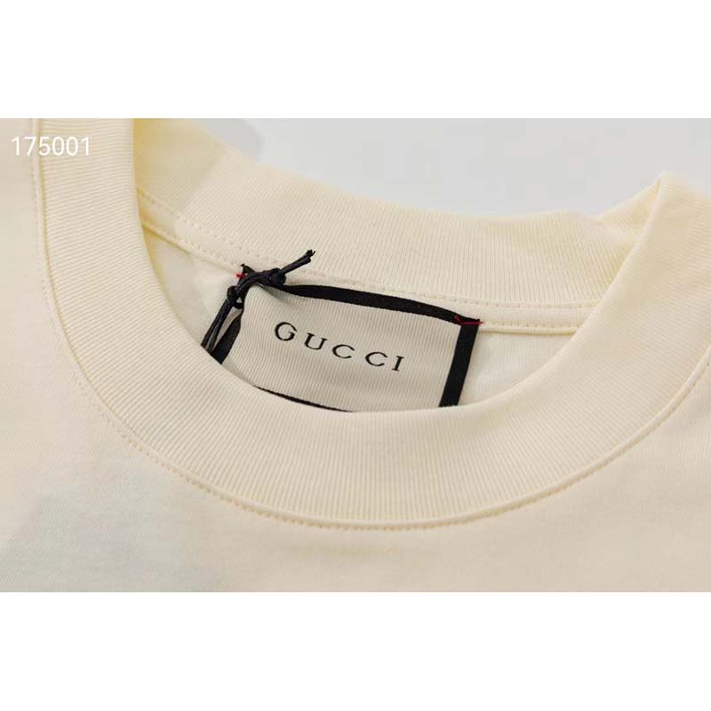 Gucci GG Women Gucci 100 Cotton T-Shirt White Cotton Jersey Crewneck Oversize Fit