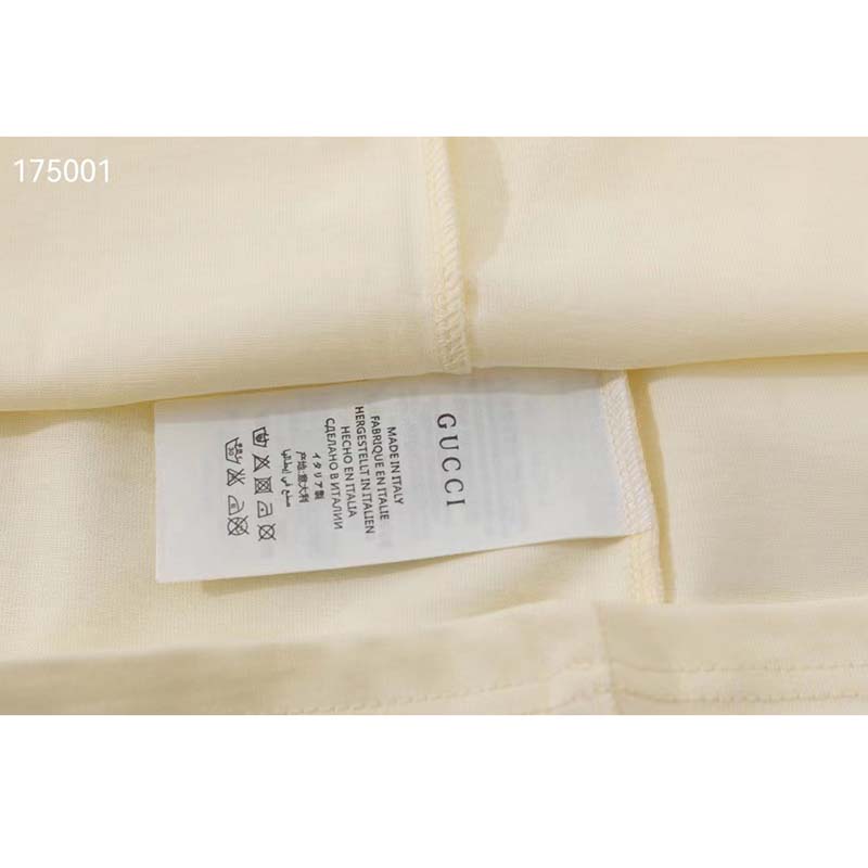 Gucci GG Women Gucci 100 Cotton T-Shirt White Cotton Jersey Crewneck Oversize Fit
